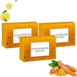 NEW 3Pack Lemon Turmeric & Kojic Acid Handmade Brightening Soap Bar